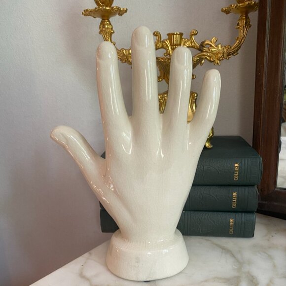 Vintage Palmistry Ceramic Hand Fortune Teller Palm Reader Academia Occult - Picture 3 of 5